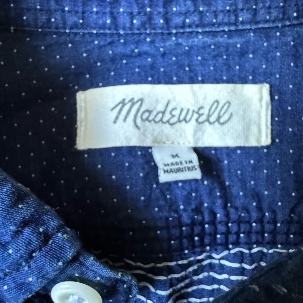 Madewell Blue Casual Button Down Shirt - Picture 6 of 8